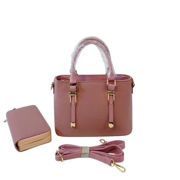 AR New York Handbag Wallet Set Women Beige PU Everyday Shoulder Satchel NWT - Picture 6 of 8